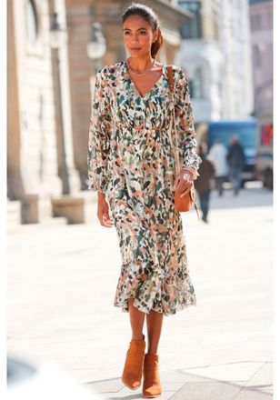 Lascana Womens Airy Patterned Dress