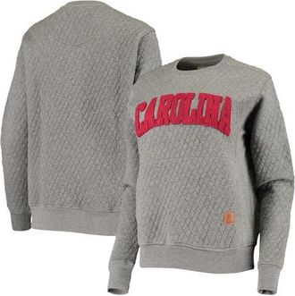 Pressbox Womens Pressbox Heather Charcoal South Carolina Gamecocks Moose Quilted Pullover Sweatshirt in Heather Gray at Nordstrom, Size Xx-Large