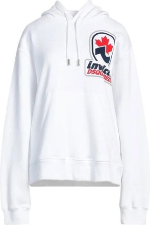 Dsquared2 S72Gu 0407-S25516-100 Sweatshirt - Dames - Hoodies - Wit - XS - Katoen - Hoodies & sweatvesten