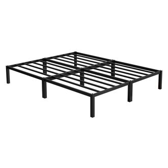 ML Design Marco Cama De Metal 160x200 Cm Sobre Marco De Acero Inoxidable Con Somier Color Negro Amplio Espacio De Almacenamiento Mueble Dise&ntilde;o Individual Ideal 