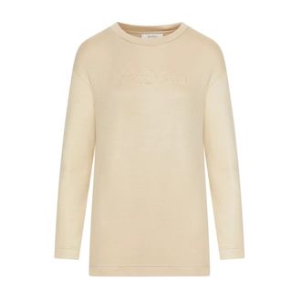 Max Mara Sweatshirts, female, Beige, XS, Pure Beige Silk & Nylon Sweatshirt