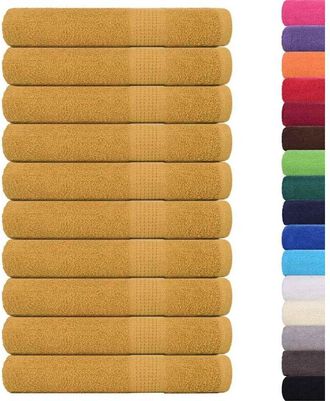 vidaXL Toallas de sauna 10 uds 100% algodón oro 80x200 cm 360 gsm Vidaxl