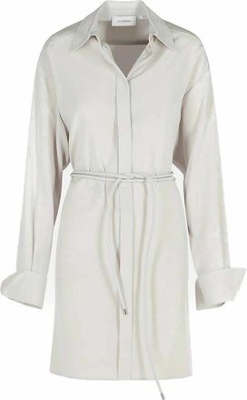 Sportmax Eolie Grey Silk Dress
