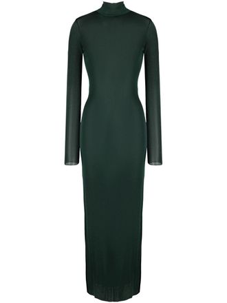 Saint Laurent Jurk met col - Groen