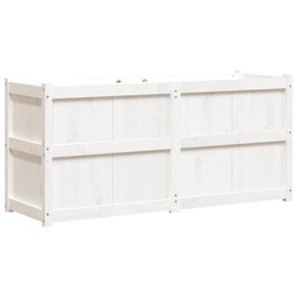 Berkfield Home Garden Planter White 150x50x70 cm Solid Wood Pine | Size: 150 x 50 x 70 cm