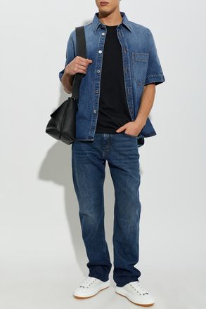 Givenchy Short-Sleeved Denim Shirt, Mens, Blue