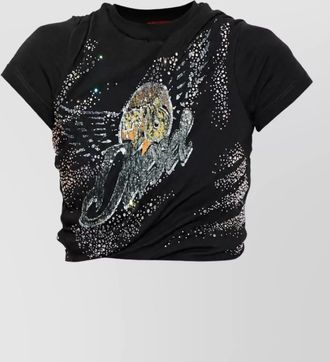 Diesel cropped gathered jersey t-shirt