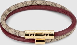 Gucci Double Bracelet With GG Detail Leather