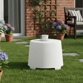 Dmora Mesa De Exterior Crudup, 2 Plazas, Mecanismo Extensible Made In Italy, 46x40x38h Cm Blanco
