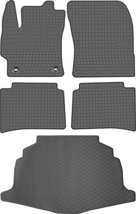 OEM Toyota Corolla Xii Hatchback A Partir De Marzo De 2019 Set - Alfombrillas De Goma Para Coche + Alfombrilla Para Maletero