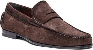 Santoni Suede Penny Loafer in Dark Brown at Nordstrom Rack, Size 10.5