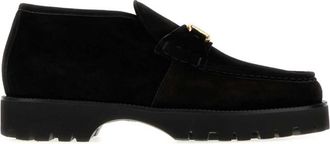 Valentino Garavani Black Suede Chunky Loafers