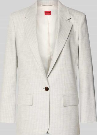 HUGO BOSS Regular Fit Longblazer aus Leinen-Mix Modell ANETTEA in Beige, Gr&ouml;&szlig;e 32