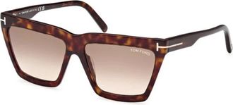 Tom Ford Authentieke Eden Bril met Topkwaliteit - unisex - Zonnebrillen - Bruin - 56 MM - Accessoires