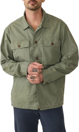 Faherty Commander Cotton & Linen Button-Up Shirt Jacket in Spring Forest at Nordstrom Rack, Size Xx-Large