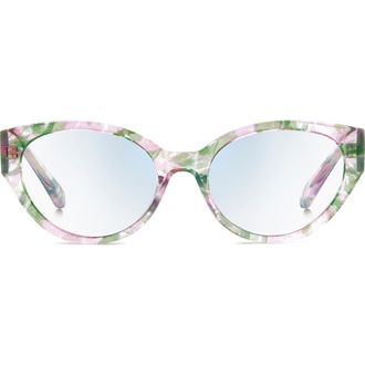 Kate Spade New York 53mm Reading Glasses in Crystal Pattern/Blue As at Nordstrom, Size +2.50