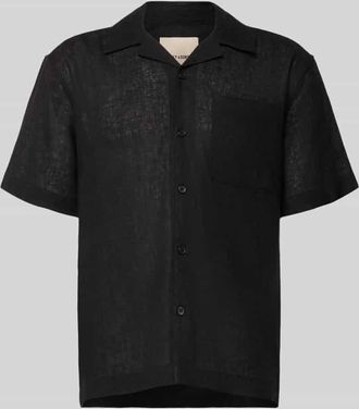 Only & Sons Relaxed Fit Freizeithemd aus Leinen-Viskose-Mix Modell LAURENCE in Black, Gr&ouml;&szlig;e XXL