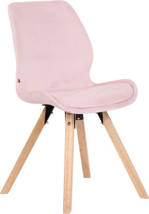 Clp Silla con patas de madera y asiento en Terciopelo Rosado