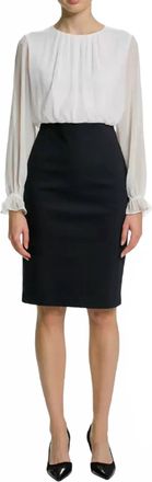 Ted Baker Contrast Long Sleeve Pencil Dress In Multicolor