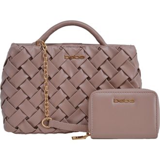 Bebe Luca Satchel with Matching Wallet in Mauve at Nordstrom Rack