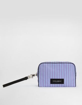 Dolce & Gabbana Calfskin And Striped Poplin Handbag - Man Shoppers Multicolor Onesize