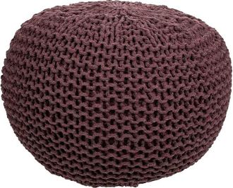 Wanderlust Deco Wanderlust Deco - Puff De Algod&oacute;n Trenzado Marr&oacute;n 40x40x30