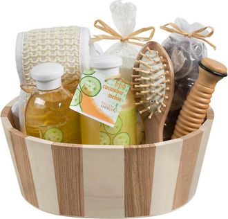Freida & Joe Fresh Cucumber Melon Two-Tone Wood Spa Basket
