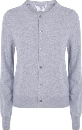 Comme Des Gar&ccedil;ons 12 Gauge Cashmere Jersey Cardigan - Dames - Cashmere truien - Grijs - S - Leer - Truien & Vesten