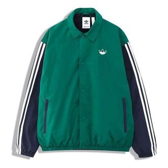 adidas Mens adidas originals Trefoil Coach Colorblock Logo Casual Jacket Blue EJ7109