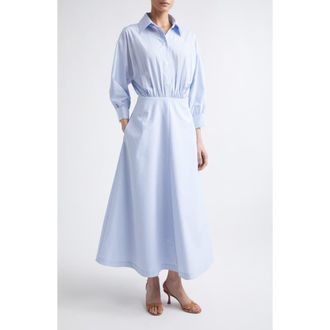 Altuzarra Eleanor Stripe Cotton Poplin Shirtdress in Cornflower Stripe at Nordstrom, Size 38