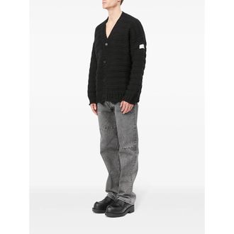Maison Margiela Virgin Wool-Blend Knit Cardigan - Black