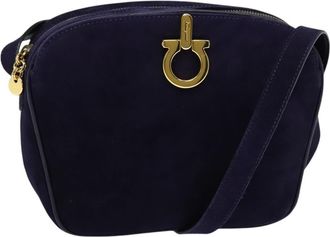 Ferragamo Gancini Shoulder Bag Suede Suede Shoulder Bag Bag (Pre-Owned)
