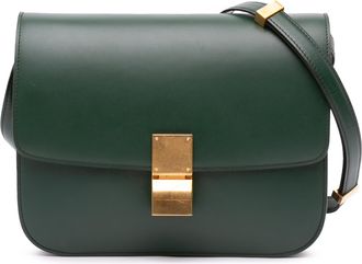 Celine Pre-owned Womens Classic Box Small Crossbody Bag - Dark Green Leather - One Size