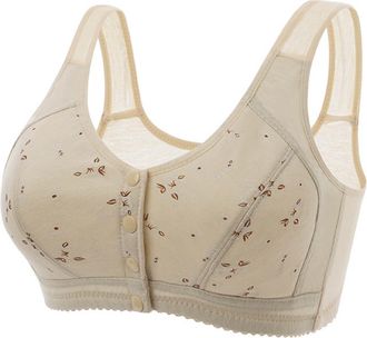 Generic Womens Bras Full-Cup Front Fastening Support Bra Wirefree Seamless Push Up Ladies Bras with Adjustable Elastic Shoulder Straps Underwear Comfort Breat