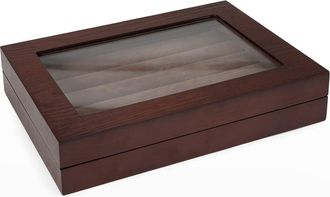 Cufflinks Inc. Mens Espresso Collectors Wooden Cufflink Case, 36 Pairs