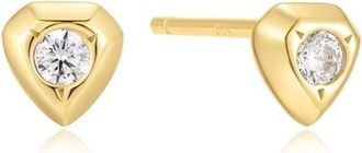 Ania Haie Sparkling Shield Stud Earrings in Shiny Gold at Nordstrom