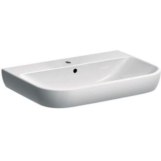 Keramag Geberit Smyle - Lavabo 70x48 cm, con troppopieno, foro per miscelatore, bianco 500.248.01.1