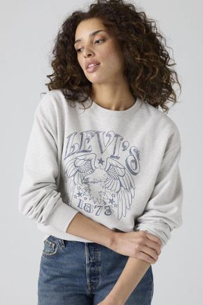 Levi's Sudadera con cuello redondo Graphic Heritage - Mujer - XS - Gris / Crew Western Archival Eagle Orbit Heather Gray
