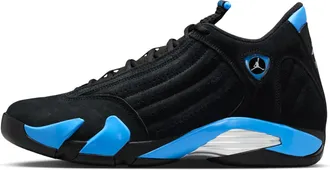 Nike Jordan Mens Air Jordan 14 Retro Black/University Blue Shoes in Black | 487471-007