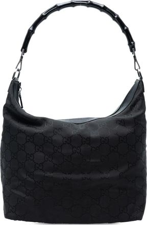 Gucci 2000-2015 GG Nylon Bamboo shoulder bag - Black