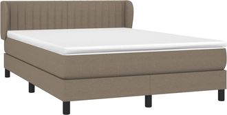 vidaXL Vidaxl - Cama Box Spring Con Colch&oacute;n Tela Gris Taupe 140x190 Cm