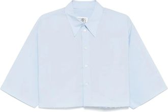 Maison Margiela cropped shirt - women - Cotton - 40 - Blue