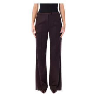 Magda Butrym Rechtgesneden wollen broek - Dames - Wijde Broeken - Rood - S - Wol - Broeken