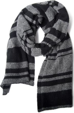 Portolano Lightweight Cashmere striped wrap in Black/grey at Nordstrom