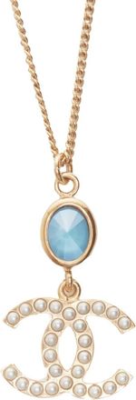 Chanel 2020 Chanel CC Mark faux pearl necklace - women - Gold Plated/Faux Pearl/Crystal/Pearl - One Size