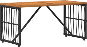 vidaXL Mesa De Exterior Negro 80 X 40 X 40 Cm Acero Y Polirat&aacute;n Vidaxl