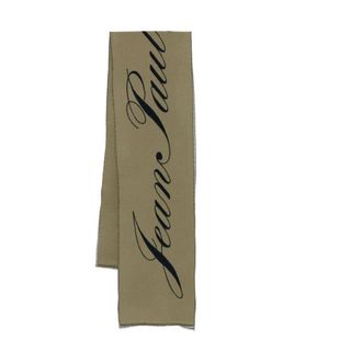 Jean Paul Gaultier Winter Scarves, female, Green, ONE SIZE, Khaki Green Wool Fringed Scarf