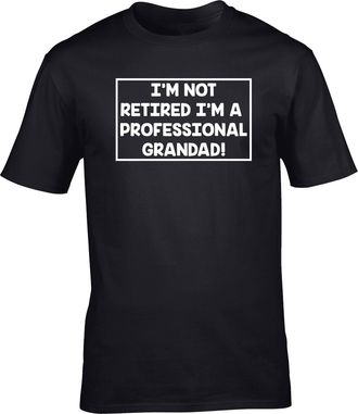 HippoWarehouse Im not Retired Im a Professional Grandad Unisex Short Sleeve t-Shirt (Specific Size Guide in Description) Black