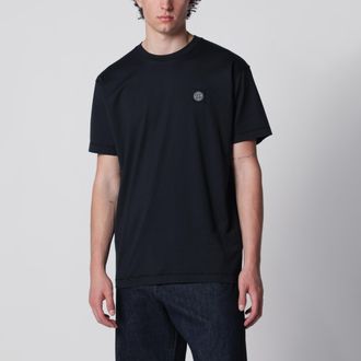 Stone Island T-shirt blu navy in cotone con vestibilit&agrave; slim