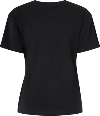 Pinko Womens T-Shirt Draped Black Limousine Cotton Jumpers Sweater